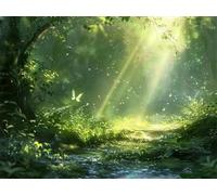 Quxaoqiao Adults and Beginners 5D Diamond Painting DIY Full Drill Kits Dream Forest Pictures Embroidery Cross Stitch Diamond Art Perfect for Gift and Home Wall Decor Round Drill 100x130cm AE1150
