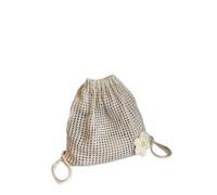 QuxetlRyz Drawstring Bags Large Capacity Bohemian Crochet Backpack Solid Color Knitting Shoulder Bag Hollow Out Beach Travel Female Shopping Tote