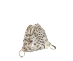 QuxetlRyz Drawstring Bags Large Capacity Bohemian Crochet Backpack Solid Color Knitting Shoulder Bag Hollow Out Beach Travel Female Shopping Tote