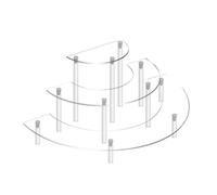 QuxetlRyz Perfume Organiser Display Risers 1/2pack Display Riser 3 Tier Half Moon Cupcake Stand Clear Perfume Organizer Dessert for for Food(1 Set)