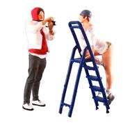 QUXVUIS 1/64 Scale Photographer Model Ladder Diorama Props Excellent Workmanship For Life-like Scene Durable. Excellent Workmanshiprealistic Modeling 1/64 Resin Figure Model Kit Miniature Scene Props