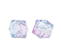 QUXVUIS 100 Pieces Adults Necklace Beads Portable Bracelet Anklet Bead Assorted Kit DIY Crafting Decoration Handmade Handicraft, Blue Pink