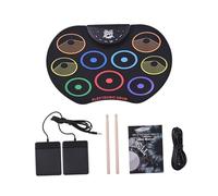 QUXVUIS 16 Compact Electronic Drum Set Roll Up Drum Kits Kits Practice Pad Machine For Kids Effective Learning Digital Pad Machine Sticks Pedals