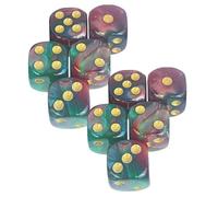 QUXVUIS 16mm Dices Game Player Party Game Accessories Multi Sided Dices Set Durable Acrylic Fun For Tabletop Adventures D6 D8 D10 D4 Set Role Play Party Favors, Style F