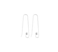 QUXVUIS 1Pair Ear Hook 925 Sterling Silver Wire with Bead Earring Parts Stopper Findings Connector Crafts Self-Assembly Making, Large Size