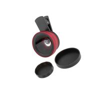 QUXVUIS 2-in-1 Phone Camera Lens and Wide Angle Lens Clip Carry Pouch Universal +, Red, 50x50x35mm