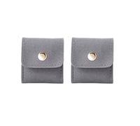 QUXVUIS 2-Piece Jewelry Bag, Portable Foldable Travel Capacity, Multi-Compartment Degn, More Suitable for Storing Necklaces, gray, 4.6 * 5cm