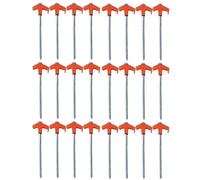 QUXVUIS 24-Piece Peg Set. Cam Use, Accessories, Hard-Ground to Durable and Sturdy, for Outdoor Activities, Gardens, Orange