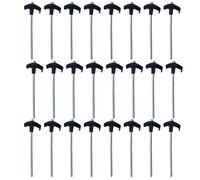 QUXVUIS 24-Piece Peg Set. Cam Use, Accessories, Hard-Ground to Durable and Sturdy, for Outdoor Activities, Gardens, Black