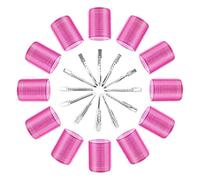 QUXVUIS 24X Hair Roller Self-grip Curler Hairdressing Loop Self-adhesive Volume Simple for Operation Professional Barbershop Supplies, 3.6cm Rose Red