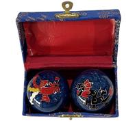 QUXVUIS 2piece Baoding Balls for Relieving Finger Pains Natural Stress Antidote Chinese Baoding Balls with Box Relaxation, Blue