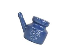 QUXVUIS 350ml Ceramic Neti Pot for Reliable Sinus Rinse Durable Construction, Dark Blue, 5.51 Inchx3.94 Inchx4.13 Inch