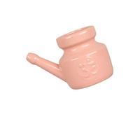 QUXVUIS 350ml Ceramic Neti Pot for Reliable Sinus Rinse Durable Construction, Pink, 5.51 Inchx3.94 Inchx4.13 Inch