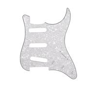 QUXVUIS 3D Printed Metal Pickguard Scratch Plate SSS Pickups Option To Upgrade Guitar Performance May To Little Modification To Let Fit Package Included - 1Pc ST SSS Pickups, White Pearl