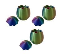 QUXVUIS 3D surprise eggs that can hold candy jewelry, Easter surprise gifts, 3D gifts, and office pet decorations 3 pieces, Tricolor gradient, 5.2 * 5.2 * 6.8cm