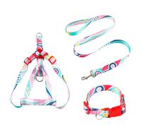 QUXVUIS 3Pcs/Kit Pet Collar Leash Adjustable Pets Fashion Decorative Harness Reusable Washable Personalized Accessories, Pink,2.5x120cm, XL