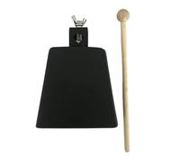 QUXVUIS 4in 5in Cowbell Noise Makers With Stick For Drum Sets And Parties Producing Clear Noises Celebrations 8in 7in 5in Noise Maker Handbells Musical Bell Hand Percussion, Black, 5 inch