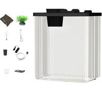 QUXVUIS 5 Gallon Fish Tank Offers Unmatched Clarity Designed With Robust Structure And Excellent Enhancing Viewing Pleasure 5 Gallon Fish Tank Starter Kit Beta Starter Kit, black, L
