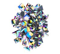 QUXVUIS 50 Pieces Specific-shaped Glass Crystal Set Eye-catching Nail Art Rhinestones DIY Handcraft Mobile Phone Card Making, Crystal White AB