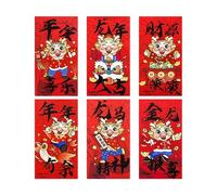 QUXVUIS 6pcs Wide Applications Chinese Red Envelopes For Various Celebrations Paper New Year Of Dragon Lucky Money Pocket Bag , 208B,6pcs , 6.7 inch