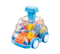 QUXVUIS Alluring Mechanical Gear Toys Colorful Electric Cars Engaging Young Minds With Fun Learning Activities Music Mechanical Gear Toy Transparent Pull Back , Blue , 10x7x10cm