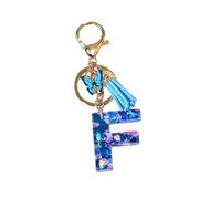 QUXVUIS Alphabet Key Chain Durable and Exquisitely Crafted Key Rings for Car and Apartment Keys Impact-Resistant Chains, F
