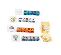 QUXVUIS Alphabet Puzzles Blocks Fast Paced Word Race Game Educational Sight Words Learning ABC Crossword Fun Experience Ages 3-8 Fast Paced Word Race Game , withour Bell