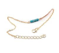 QUXVUIS Anklets Foot Chains Turquoise Jewelry Bangle Simple Style Universal Beach Accessories for Women Girls Weddings, Gold