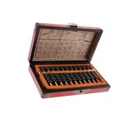 QUXVUIS Antique Chinese Wooden Bead 11 Rods Arithmetic Abacus with Box Vintage Style