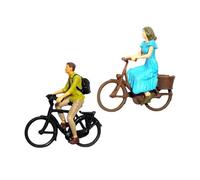 QUXVUIS Authentic 1/87 Scale Cyclist Figures Tiny People for Diorama Layout Decor Precise and Captivating, Boy and Girl, Height: 2.8cm