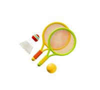 QUXVUIS Badminton Rackets Children Shuttlecocks Racquet Equipment Supporting Professional Beginner Players Include Pair Of Badminton Rackets Kids Tennis Set Sports Game Toy, Yellow Green, 39x23cm