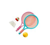 QUXVUIS Badminton Rackets Children Shuttlecocks Racquet Equipment Supporting Professional Beginner Players Include Pair Of Badminton Rackets Kids Tennis Set Sports Game Toy, Pink Blue, 39x23cm