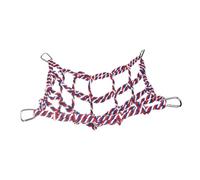 QUXVUIS Bird Ladder Rope Cockatoo Parrot Uses Various Activities Encouraging Physical Well-Being For Small Animals Bird Rope Net Cage Decor Accessories With 4 Hooks, red, 32x25cm