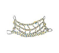 QUXVUIS Bird Ladder Rope Cockatoo Parrot Uses Various Activities Encouraging Physical Well-Being For Small Animals Bird Rope Net Cage Decor Accessories With 4 Hooks, yellow, 32x25cm