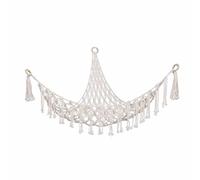 QUXVUIS Boho Plush Toy Hammock Corner Hanging Woven Mesh Storage Basket Cotton Organizer Wall Decor Tapestry Net for Bedroom