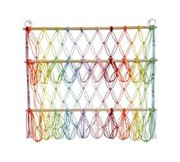 QUXVUIS Boho Wall Corner Net Holder Decor Keeping Stuffed Animals Neatly Displayed And Organized Easy To Hang On Wall Stuffed Animal Toy Storage Hammock Net Hand Woven, coloful, 80x75cm