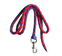 QUXVUIS Braided Horse Rope Leash For Leading Sheep And Livestock With Snap Hook Easy To And Handle Equestrian Equipment Attach To Halter Or Harness Pets Heavy Duty Horse Leading, Red and Blue, 2.5m