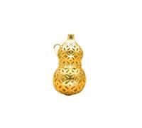 QUXVUIS Brass Pendants Gourd Cloud Pattern Polishing Golden Hanging Pendant Chinese Style Jewelry Accessory Necklace Gift, Hollow Lotus