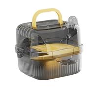 QUXVUIS Breathable Double Layer Hamster Cage With Transparent Lid Portable Spacious Habitat Openable Top Easy To Clean Portable Large Hamster Habitat Spacious Versatile, yellow