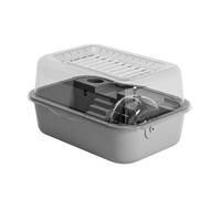 QUXVUIS Breathable Hamster Enclosure With Openable Top Offering Ample Space Designed To Interaction And Cleaning Opportunities Small Animal Cage Pet Supplies With Openable Top, grey, 34x25x18.5cm