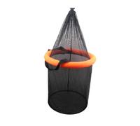 QUXVUIS Bright Orange Floating Fish Basket Mesh Foldable Structure Easy To And Fishing Applications Garage Or Storage Box On Boat Heavy Duty Nylon Trap Live Caught Kayak Crayfish