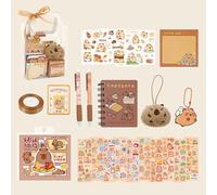 QUXVUIS Capybara Articles Key Ring Stationery Pack for Kids Cartoon Capybara School Stationery Accessories for Girls Boys Kawaii, A