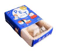 QUXVUIS Cat Sleeping Nest Cozy Comfort And Snack Storage Combined Snack Box Cat Nest Cloth Cats House Bed, Blue, M