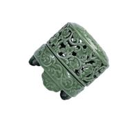 QUXVUIS Censer Incense Burner With Lid Tea Room Office Elegant Glass Incense Holder For Bedrooms And Studies Made High Temperature Fired Green Porcelain Clear Glaze, Style C