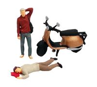 QUXVUIS Character Figurine Figures Scenery Diorama Model Car Kits Kit Paint People Figures DIY Layouts No Fade. Resin Model Doll Diorama Scenario Building Kits, accident coffee