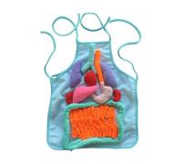QUXVUIS Children Awareness 3D Organ Apron Promoting Understanding Of Human Internal Organs Learning Tool Designed For Preschool Children Learning Apron For Kids Painting Cooking , blue , 30.8x35.7cm