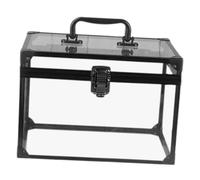 QUXVUIS Clear Vanity Case Aluminum Alloy Makeup Box Waterproof Cosmetic Organizer with Easy to Carry Handle Travel Waterproof Makeup Train Case Cosmetic Storage Box