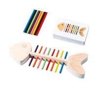 QUXVUIS Color Matching Educational Toy Developmental Fish Bone Pairing Wooden Learning Tool For Kids Colorful Matching For Toddlers Colorful For Toddlers Paired Cognition