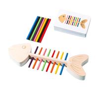 QUXVUIS Color Perception Developmental Toy Wooden Fish Bone Pairing For Toddlers Hands On Learning And Skill Building Colorful Matching For Toddlers Paired Cognition