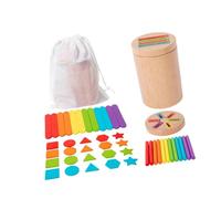 QUXVUIS Color Shape Sorting Toy Wooden Activity Center Sparks Interest In Learning Through Engaging Color Shape Sorting Activities Sorter Cup Learning Toy, Style B